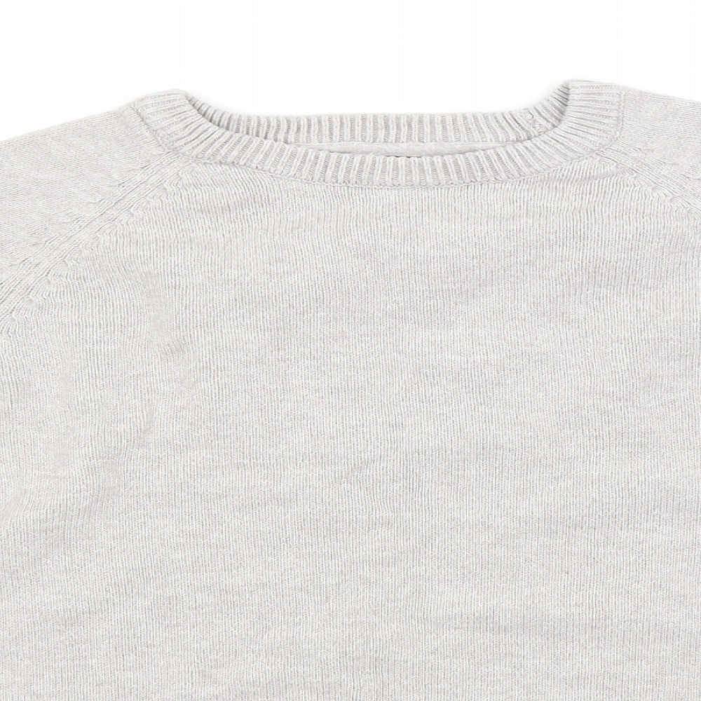 Cotton Traders Mens Grey Round Neck  Cotton Pullover Jumper Size XS