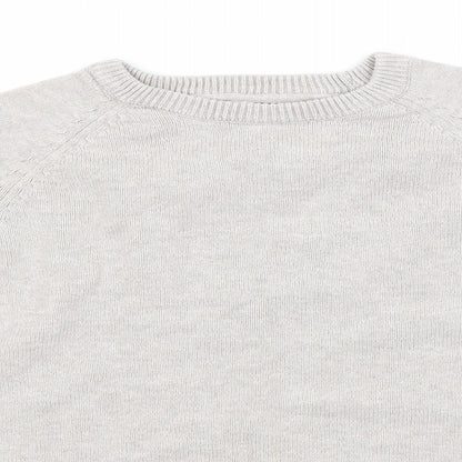 Cotton Traders Mens Grey Round Neck  Cotton Pullover Jumper Size XS