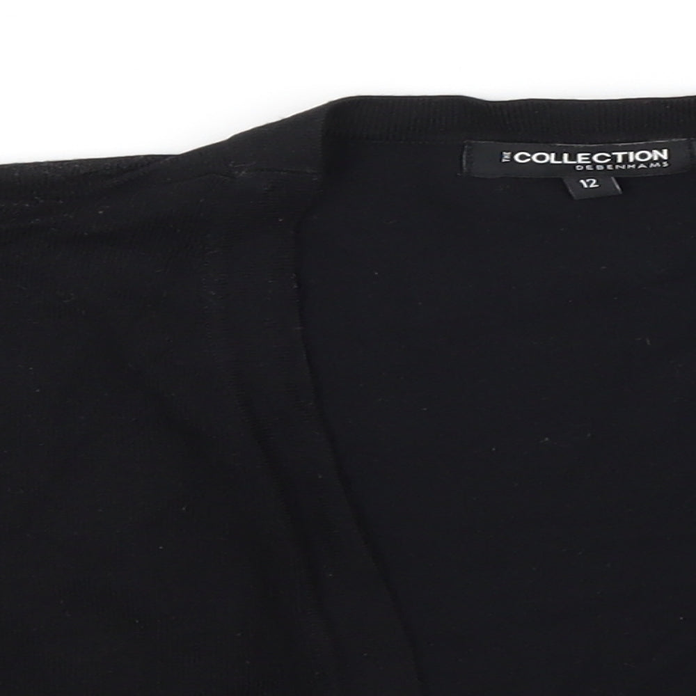 Womens UK Size 12 Debenhams Black Cardigan Jumper