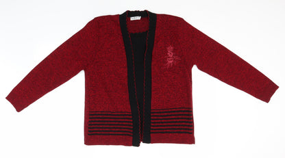 Womens UK Size  Preworn Red Cardigan Jumper