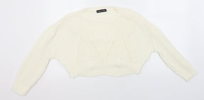 Womens UK Size L Preworn Ivory Pullover Jumper
