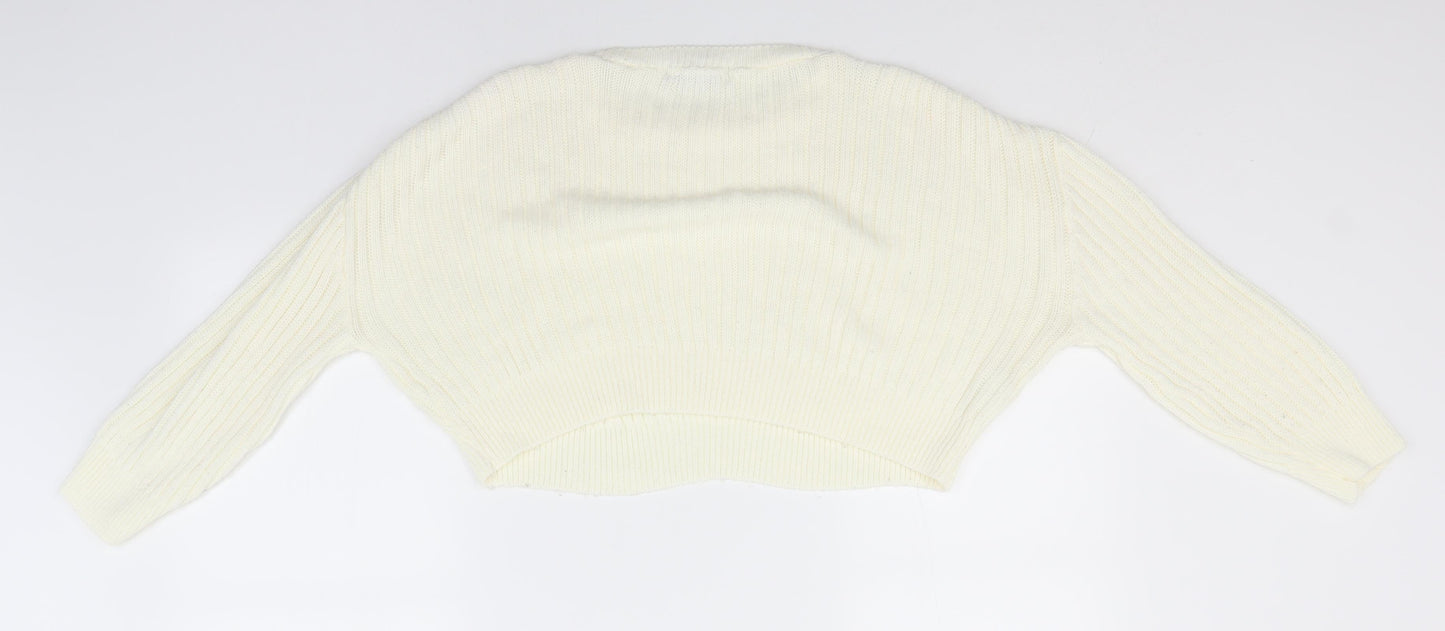 Womens UK Size L Preworn Ivory Pullover Jumper