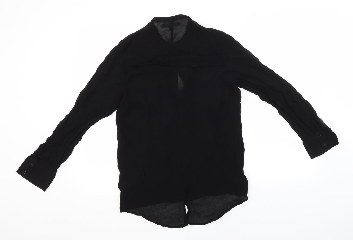 Womens UK Size 12 NEXT Black Basic Button-Up