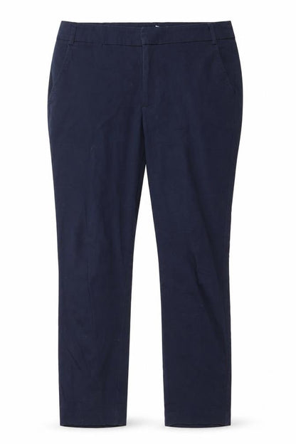 Front view of Sfera women’s blue trousers, size UK 16, 26-inch leg regular