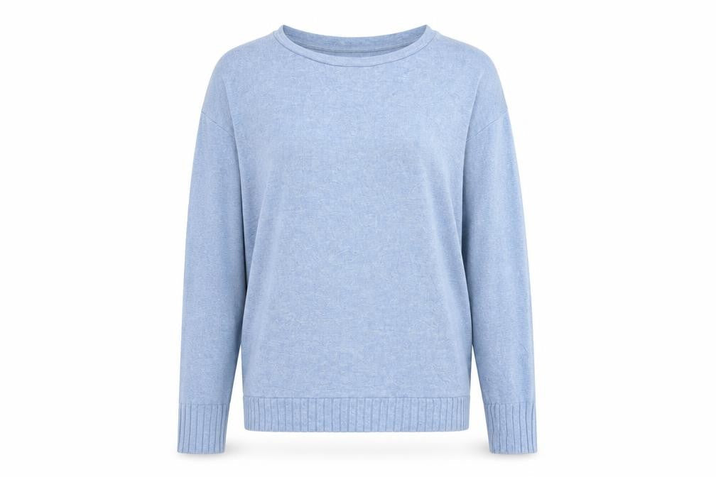 Marks and Spencer Womens Blue Round Neck  Viscose Pullover Jumper Size 10