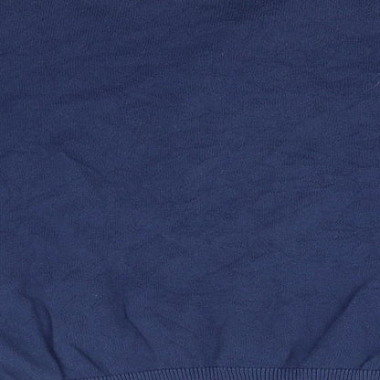 Preworn Mens Blue Collared  Cotton Pullover Jumper Size L