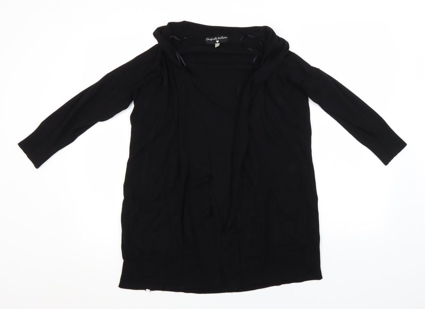 Womens UK Size S Preworn Black Cardigan Jumper