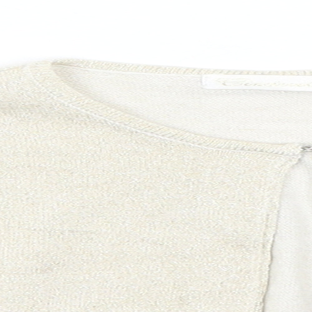 Womens UK Size 4 Preworn Gold Cardigan Jumper