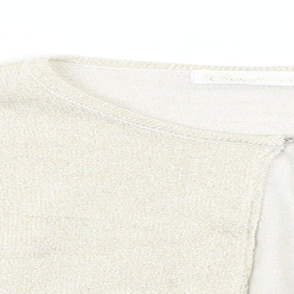 Womens UK Size 4 Preworn Gold Cardigan Jumper