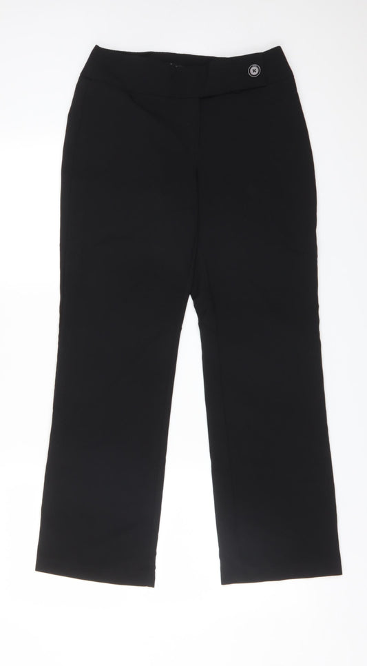 George Womens Black  Polyester Dress Pants Trousers Size 8 L28 in Regular