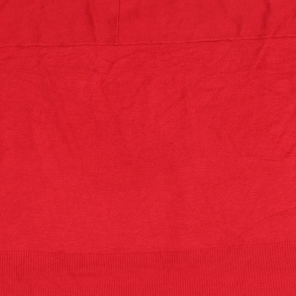 Primark Womens Red  Acrylic Basic T-Shirt Size M V-Neck