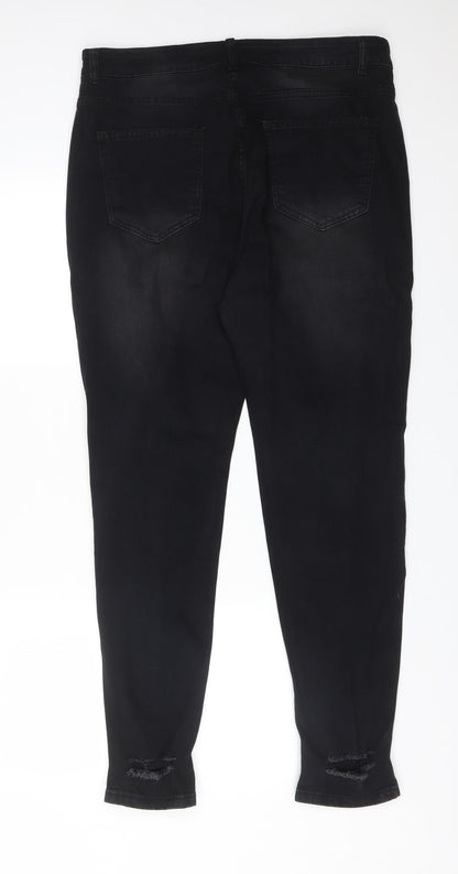 Womens UK Size XL JEANS Regular Fit Skinny Black Jeans