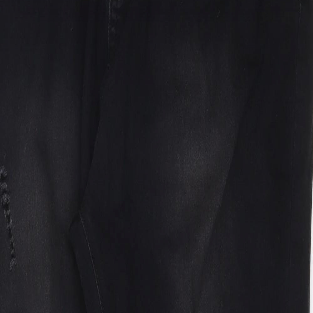 Womens UK Size XL JEANS Regular Fit Skinny Black Jeans