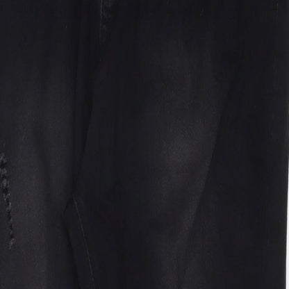 Womens UK Size XL JEANS Regular Fit Skinny Black Jeans