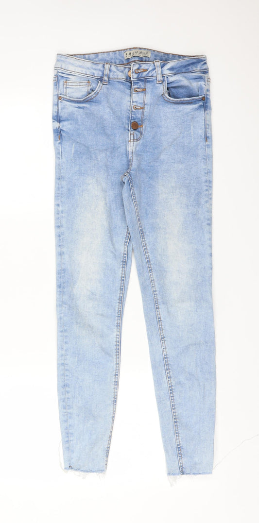 DENIM CO Womens Blue  Cotton Skinny Jeans Size 10 L26 in Regular