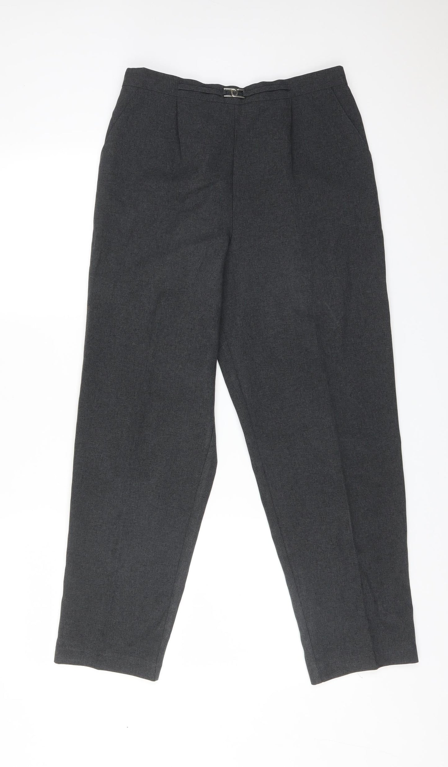 Classic Womens Grey  Polyester Dress Pants Trousers Size 12 L27 in Regular