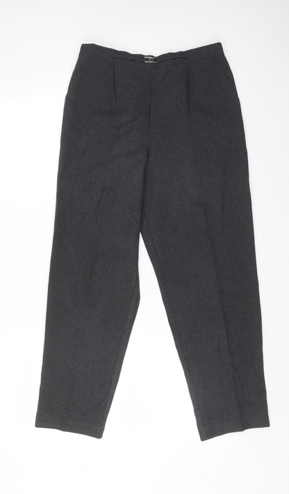 Classic Womens Grey  Polyester Dress Pants Trousers Size 12 L27 in Regular
