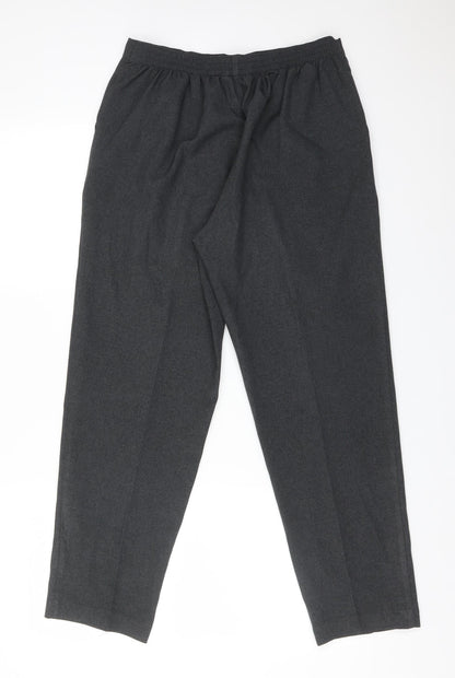 Classic Womens Grey  Polyester Dress Pants Trousers Size 12 L27 in Regular