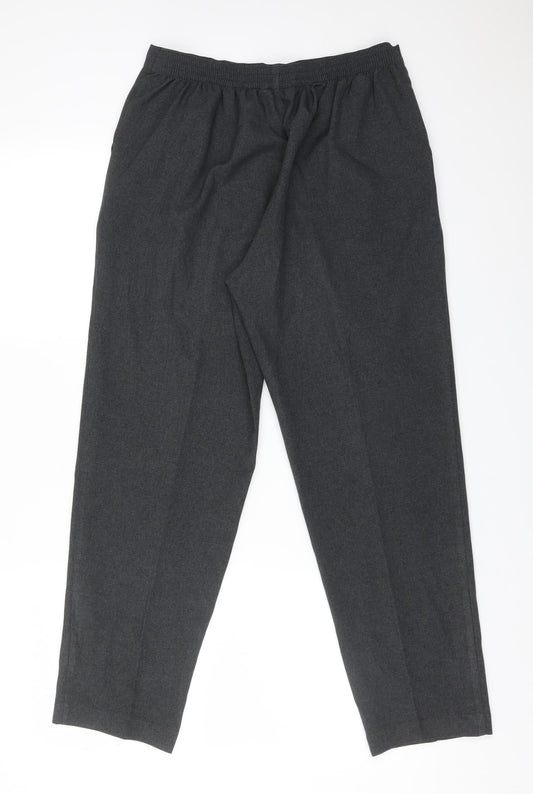 Classic Womens Grey  Polyester Dress Pants Trousers Size 12 L27 in Regular
