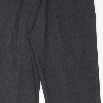 Classic Womens Grey  Polyester Dress Pants Trousers Size 12 L27 in Regular