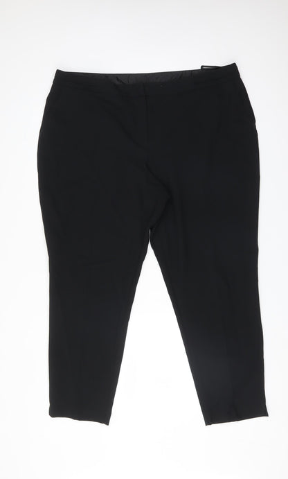 Womens UK Size 20 BHS Regular Fit Dress Pants Black Trousers