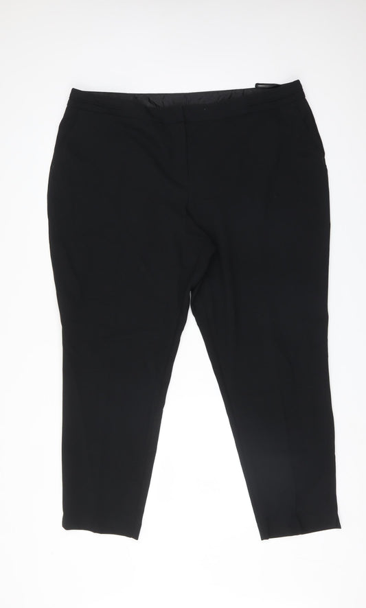 Womens UK Size 20 BHS Regular Fit Dress Pants Black Trousers
