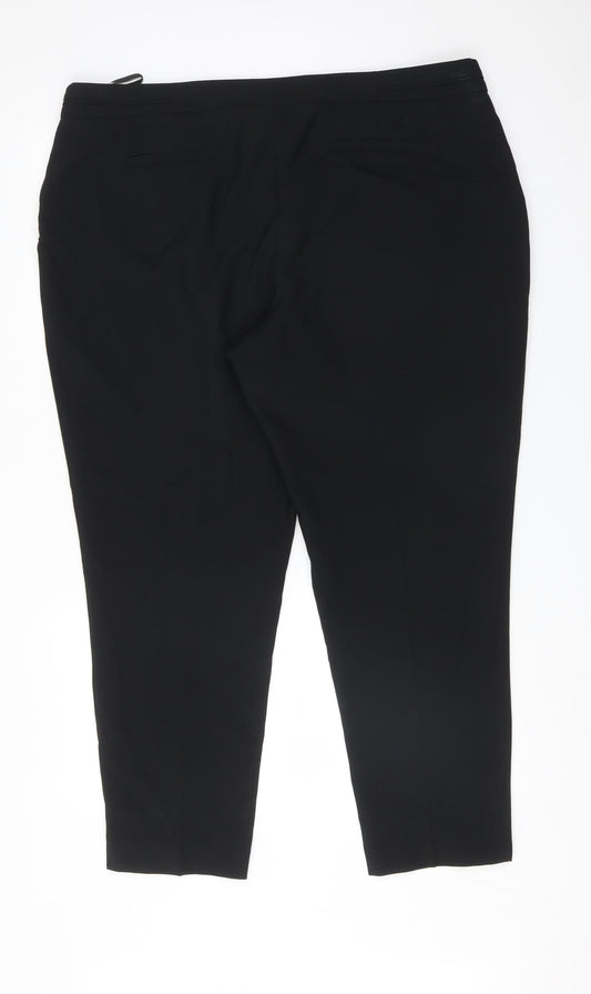 Womens UK Size 20 BHS Regular Fit Dress Pants Black Trousers