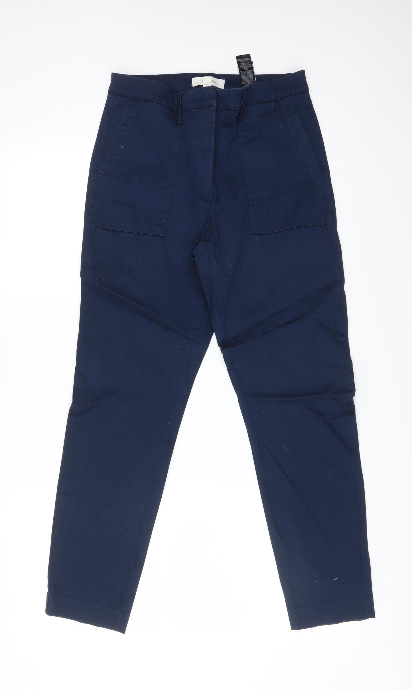 Womens UK Size 10 M&S Regular Fit Carrot Blue Trousers