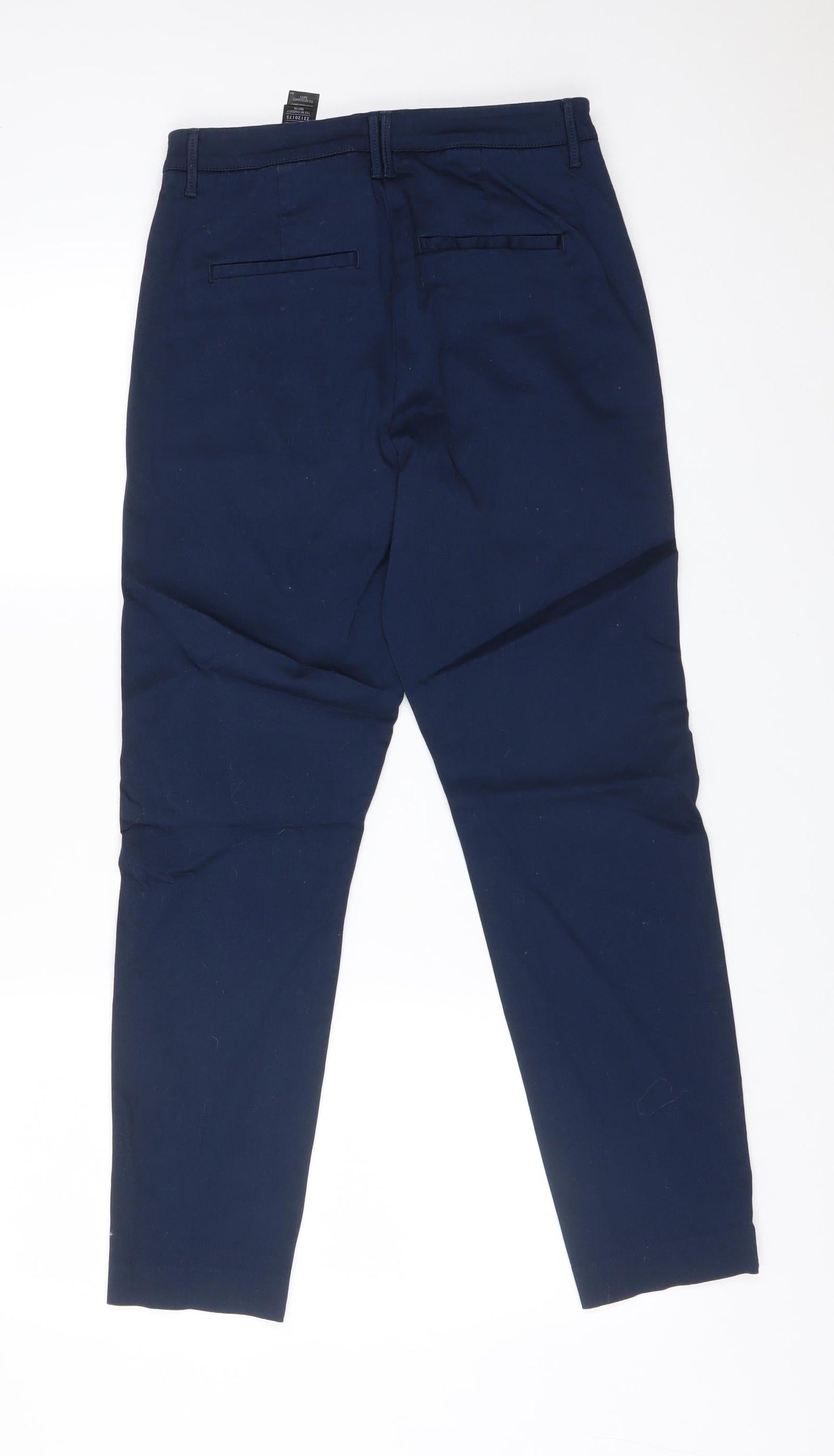 Womens UK Size 10 M&S Regular Fit Carrot Blue Trousers