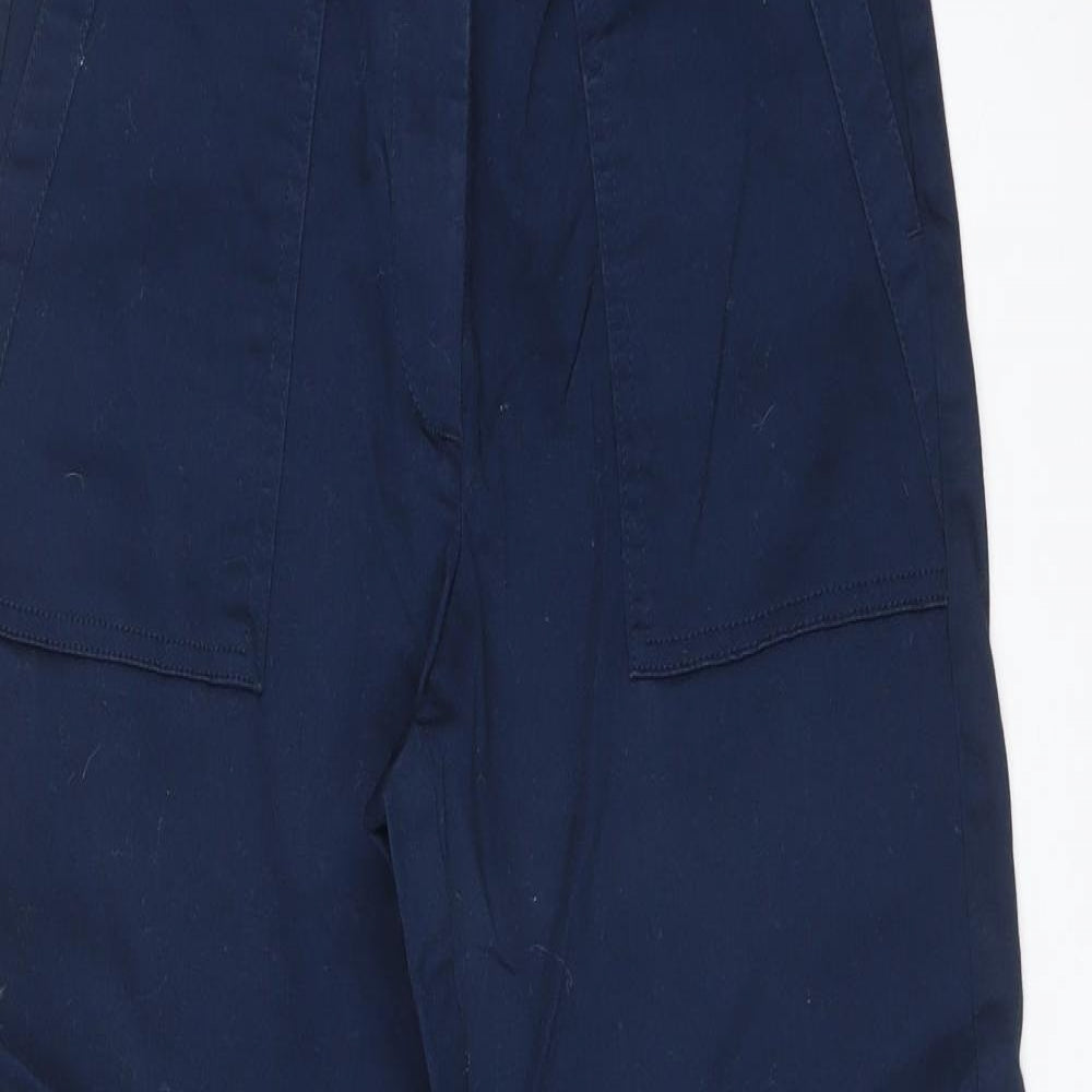 Womens UK Size 10 M&S Regular Fit Carrot Blue Trousers