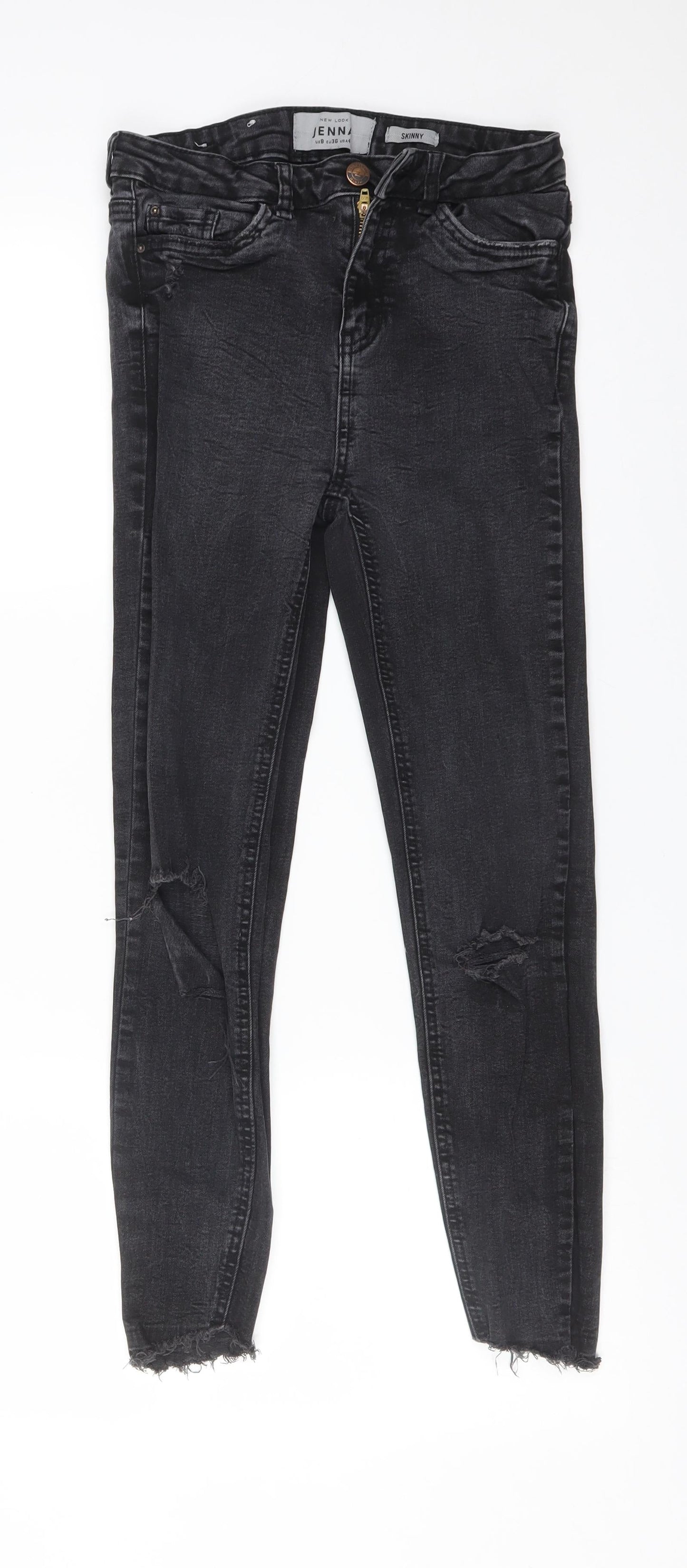 New Look Womens Black  Cotton Skinny Jeans Size 8 L25 in Regular