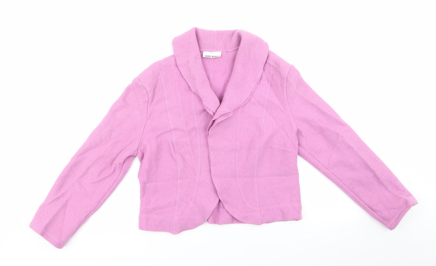 Gerry Weber Womens Pink   Jacket  Size 14   - Dust Pink Felt texture Fastenless
