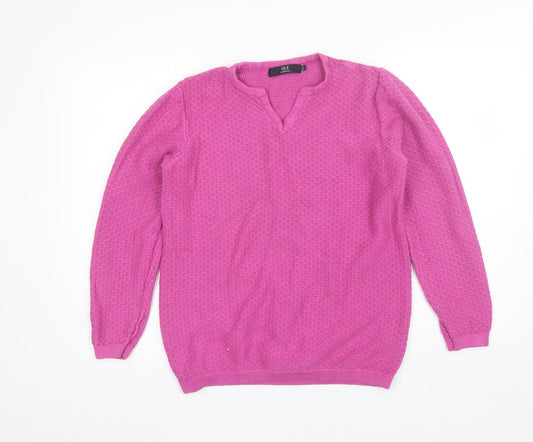 Womens UK Size S Isle Pink Pullover Jumper