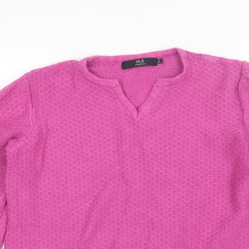 Womens UK Size S Isle Pink Pullover Jumper