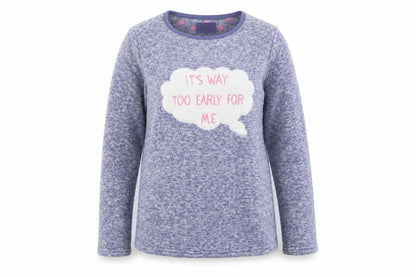Front view of YD girls’ blue solid polyester top pyjama top, size 13-14, years