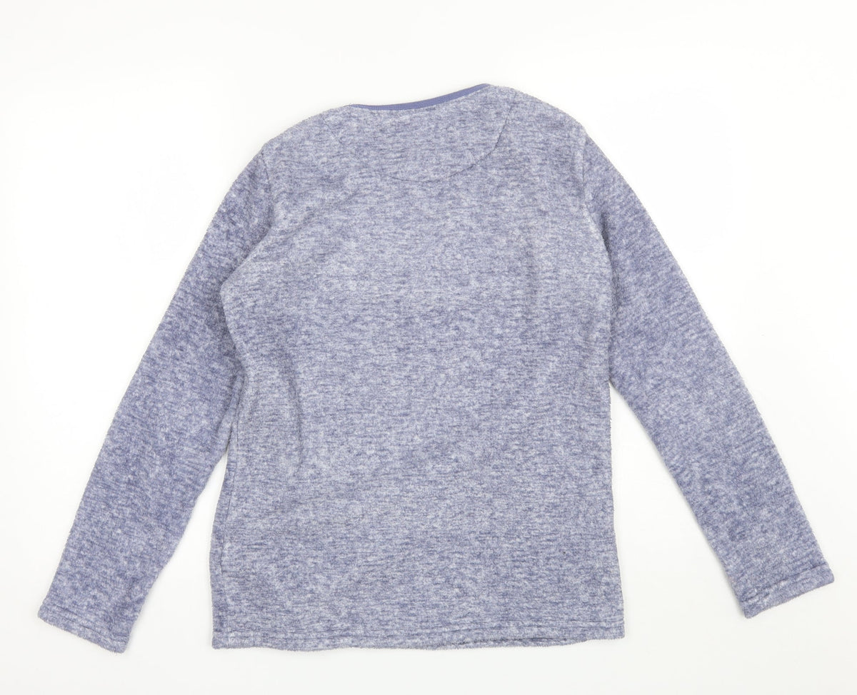 Back view of YD girls’ blue solid polyester top pyjama top, size 13-14, years