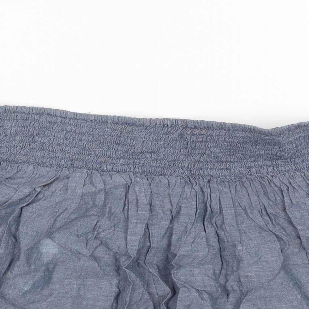 F&F Womens Blue  Cotton Mini Skirt Size L