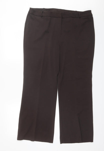 Womens UK Size 20 Berkertex Regular Fit Dress Pants Brown Trousers