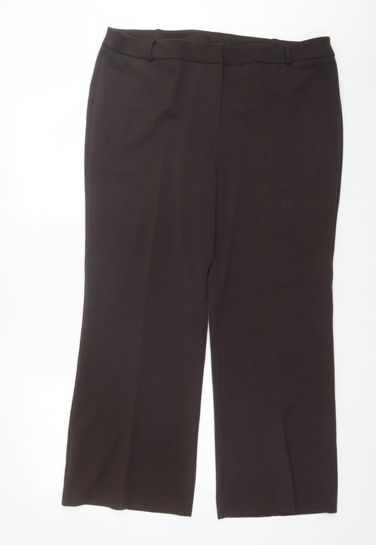 Womens UK Size 20 Berkertex Regular Fit Dress Pants Brown Trousers
