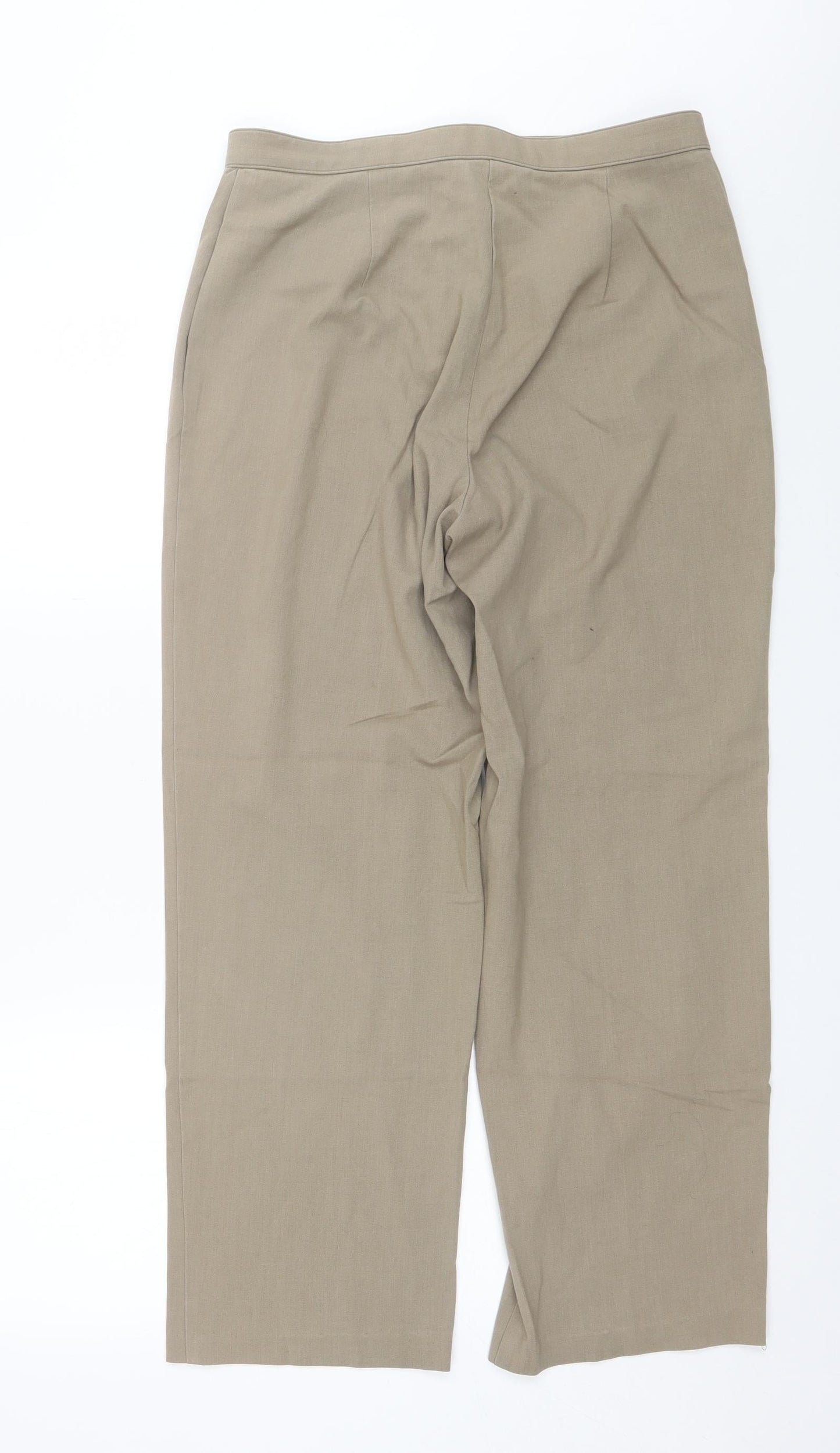 JM Collection Womens Beige  Polyester Trousers  Size 12 L28 in Regular