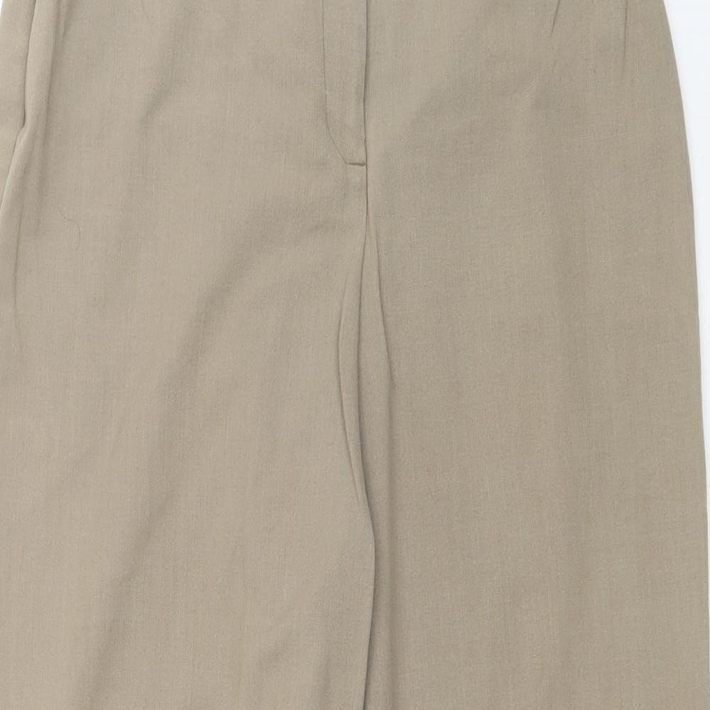 JM Collection Womens Beige  Polyester Trousers  Size 12 L28 in Regular
