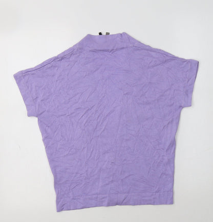 Intuition Womens Purple V-Neck  Viscose Cardigan Jumper Size M