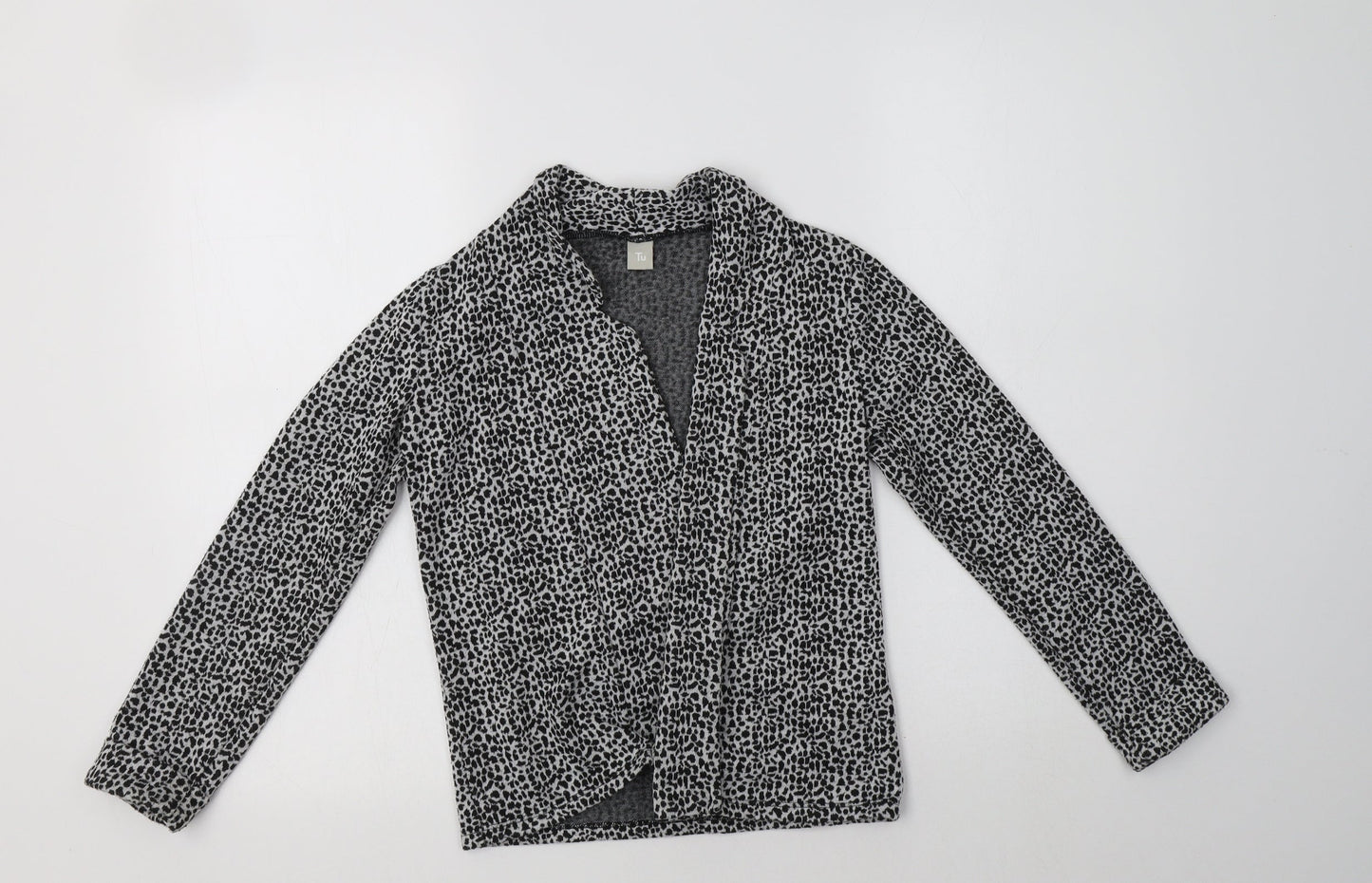 TU Girls Black Animal Print  Jacket Blazer Size 9 Years