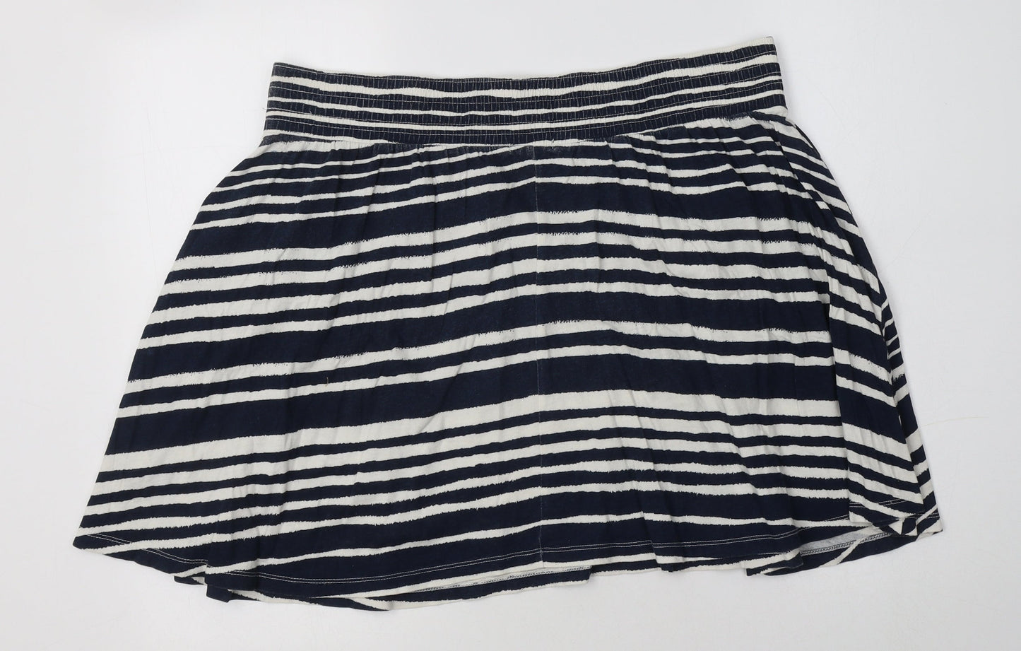 H&M Womens Blue Striped Cotton Flare Skirt Size M
