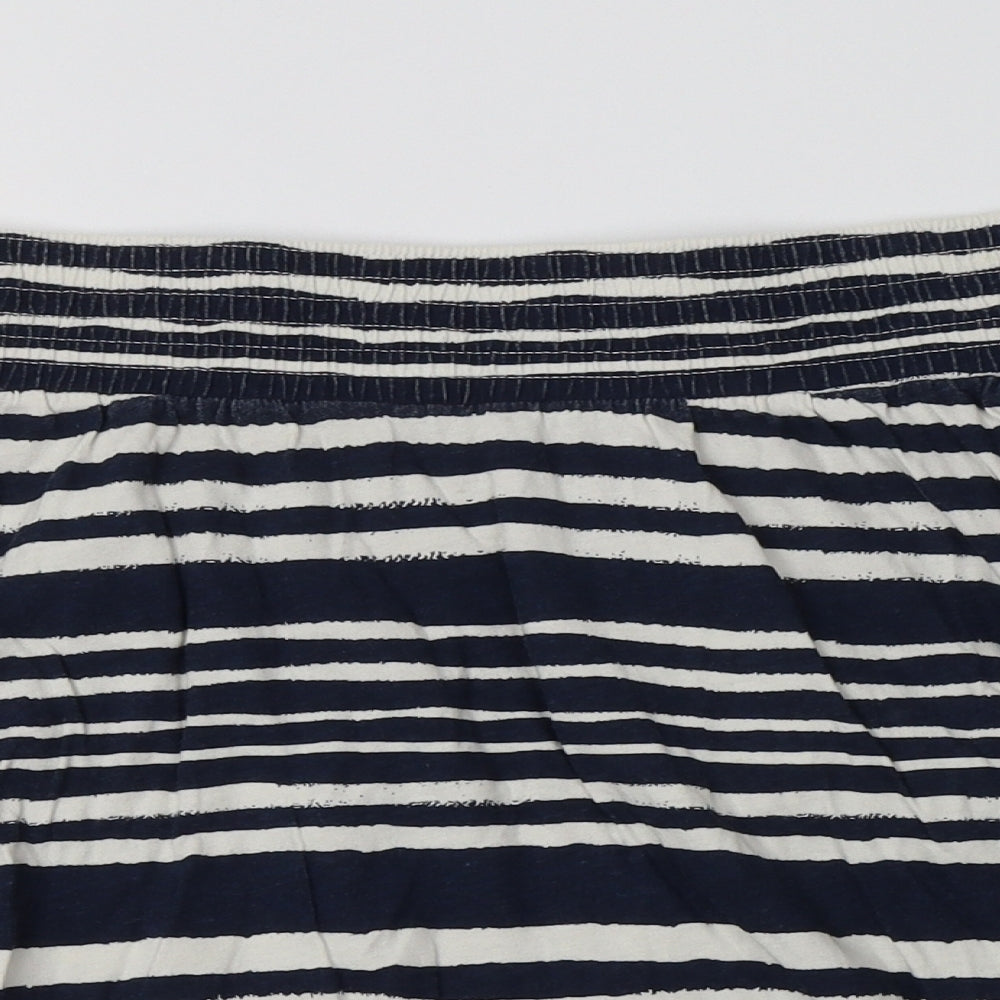 H&M Womens Blue Striped Cotton Flare Skirt Size M