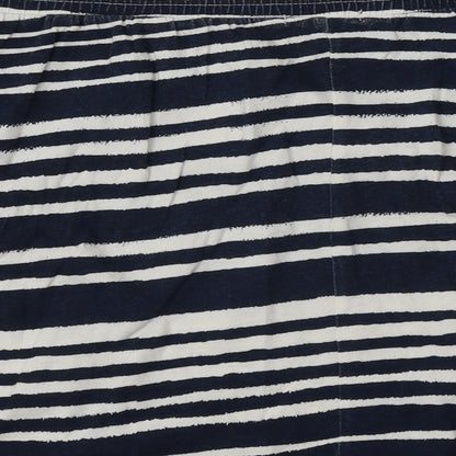 H&M Womens Blue Striped Cotton Flare Skirt Size M