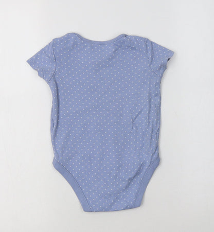 F&F Baby Blue Polka Dot Cotton Romper One-Piece Size 18-24 Months