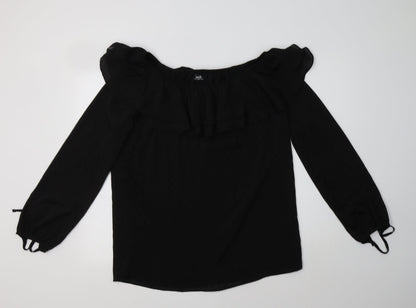 Womens UK Size 12 Wallis Black Basic Blouse