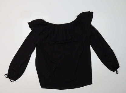 Womens UK Size 12 Wallis Black Basic Blouse