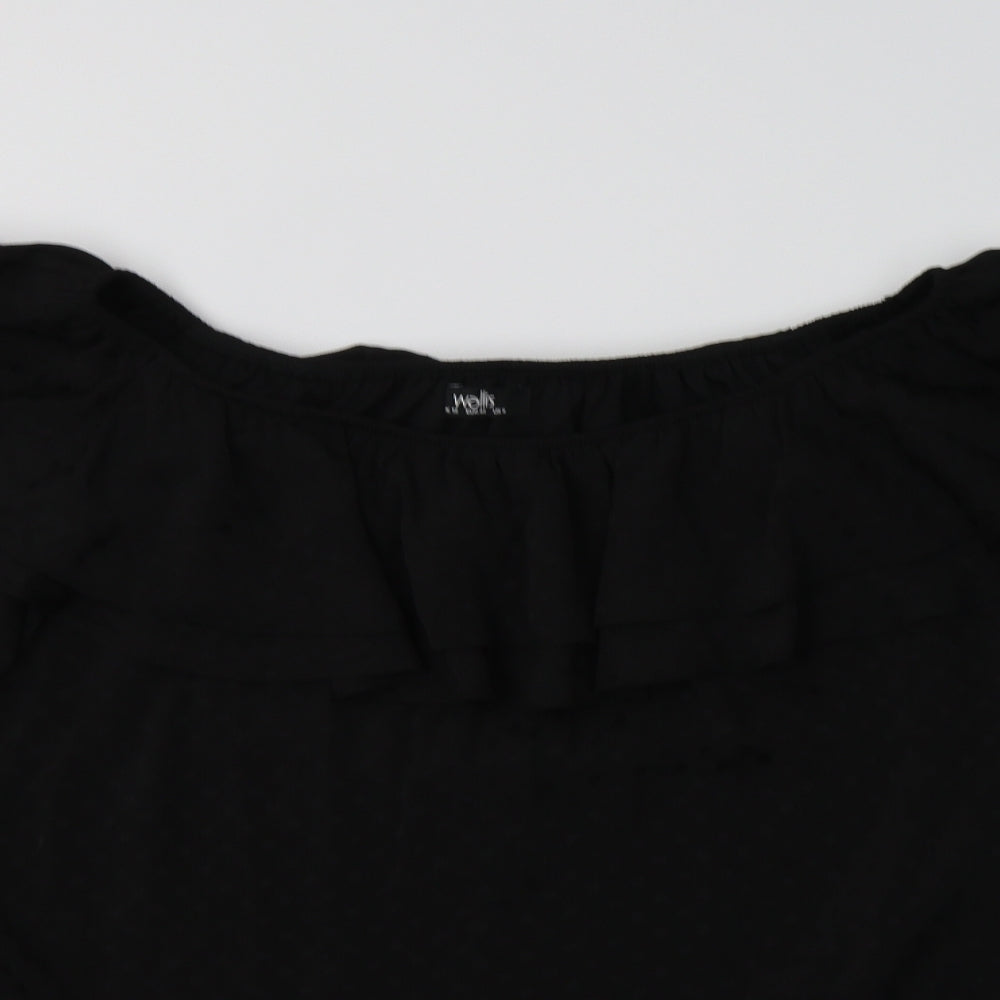 Womens UK Size 12 Wallis Black Basic Blouse